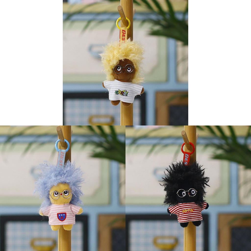 Plush Doll Keychain With Cute Cartoon Design For Backpack Decor And Accessories