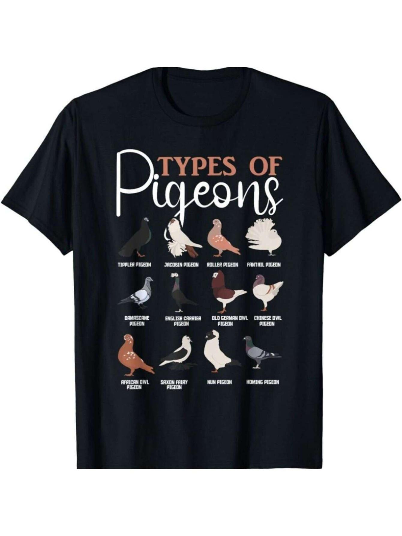 T-Shirt y2k Pigeon Breeds T Black 4XL