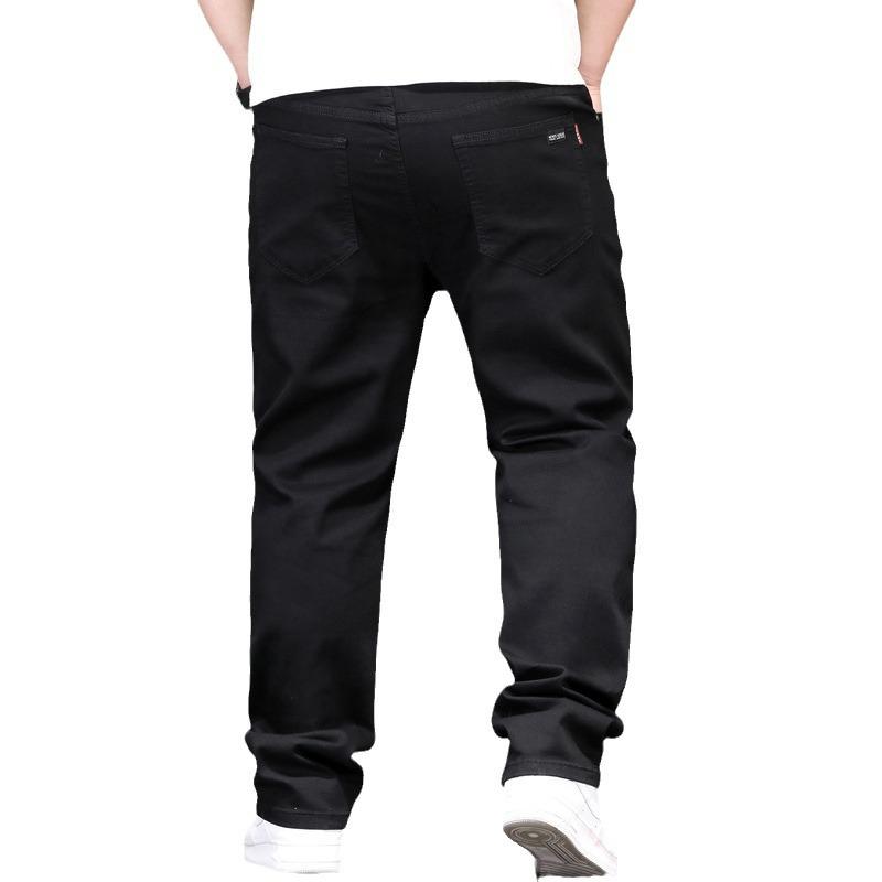 Stagione Primaverile e Autunnale Plus Grasso Plus Taglia Forte Jeans da Uomo Business Larghi Gamba Dritta Uomo Grasso Pantaloni da Uomo