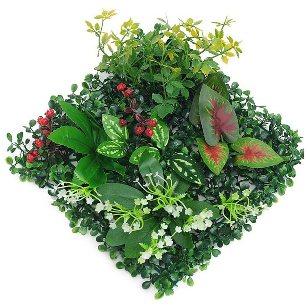 Green Artificial Plant Wall Plastic Fake Green Grass Mat Greenery Simulation Plant Sheet  Outdoor