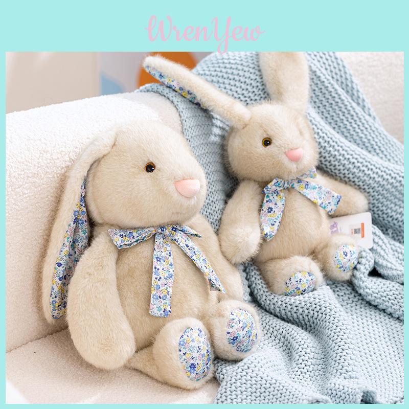 Plush Bunny Toy With Floral Design For Kids Comfort And Sleep