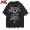 Men T Shirt Hip Hop  Dark Streetwear Tshirt Evil Eye Print Harajuku Summer Short Sleeve TShirt Cotton Tops Tees Oversize