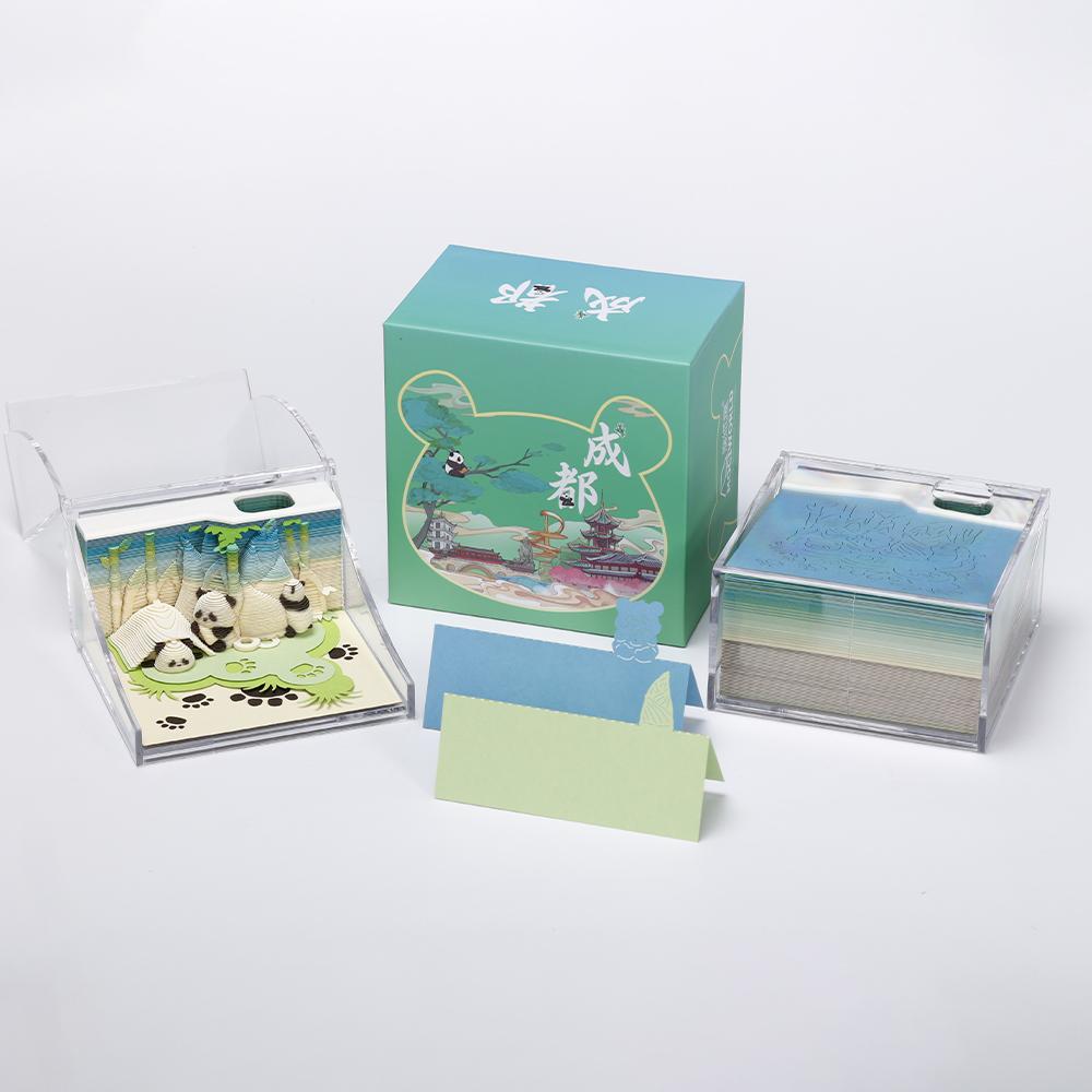 3D Creative Panda Model Notepad Loose Leaf Office Memo Pad Paper Art Gift Craft