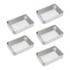 5pcs Slide Top Tin Containers Empty Portable Slide Top Rectangular Storage Box for Tea Gift Silver