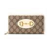 Horsebit 1955 Vintage Logo Long Canvas And Leather Wallet Women Wallet Ebony White 621889-92TCG-9761