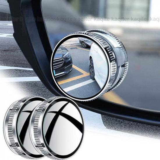 2pcs Car Reversing Rearview Mirror 360° Rotating Blind Spot Mirror Suction Cup