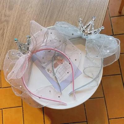 Koreanische Prinzessinnenkrone Mesh-Stirnband mit Schleife - Schonend für das Haar, stilvolles Design