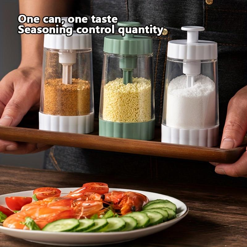 1pc, Kitchen Supplies Quantitative Salt Shaker Transparent Kitchen Seasoning Container, Household Salt Shaker ,Seasoning Bottle ,Seasoning Bottle