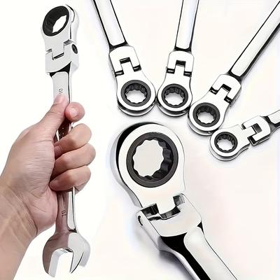 1Pcs Dual-purpose Plum Blossom Open-end Wrench, Industrial Grade Adjustable Ratchet Wrench, 72 Tooth Quick Wrench, Plum Blossom Wrench