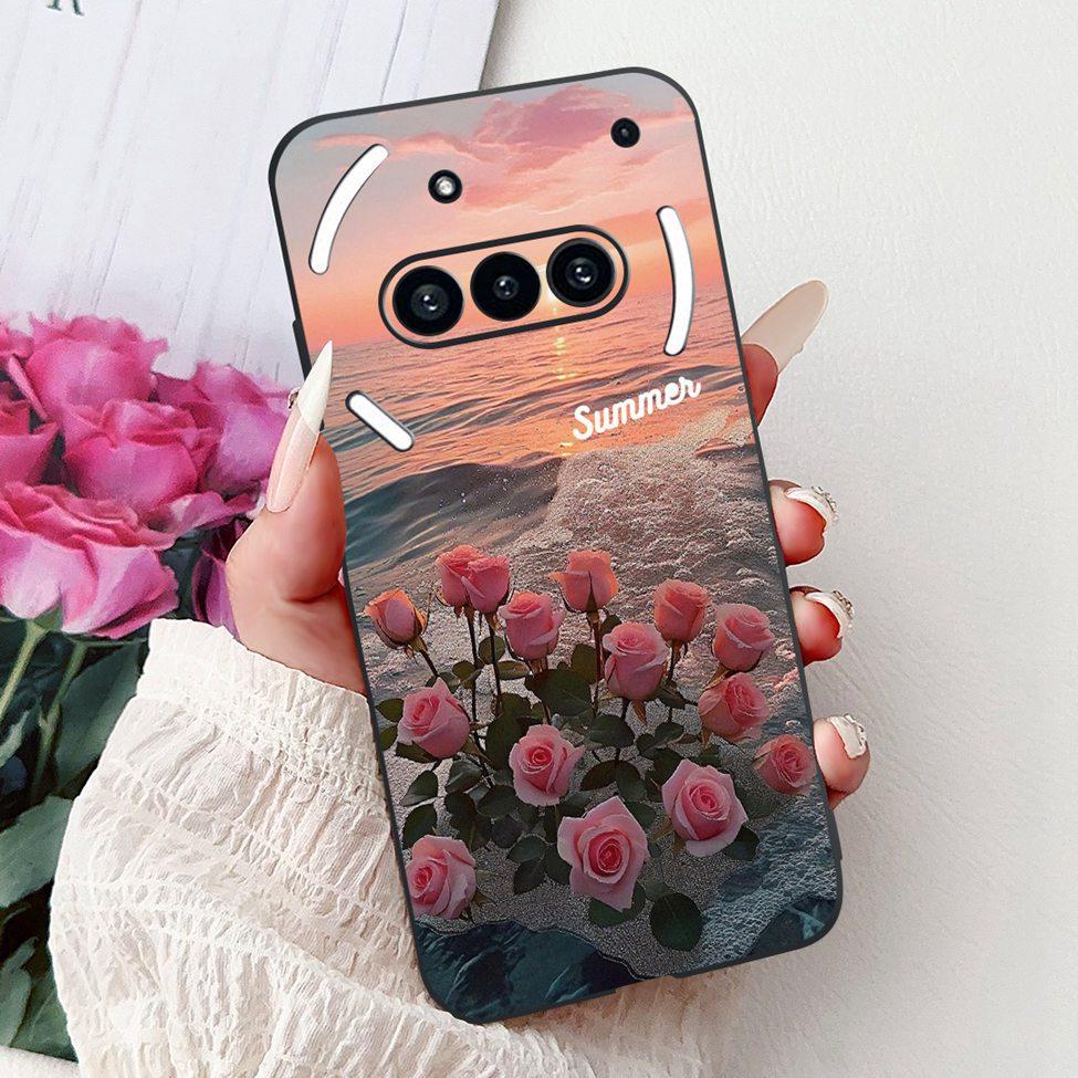 Téléphone pour rien (3a) A059 Coque Pour Nothing Phone 3a Étui Silicone Mode Luxe Fleurs Chat Mignon Drôle Peint Pare-chocs Souple