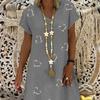V-neck new dress long fashion loose women's clothing