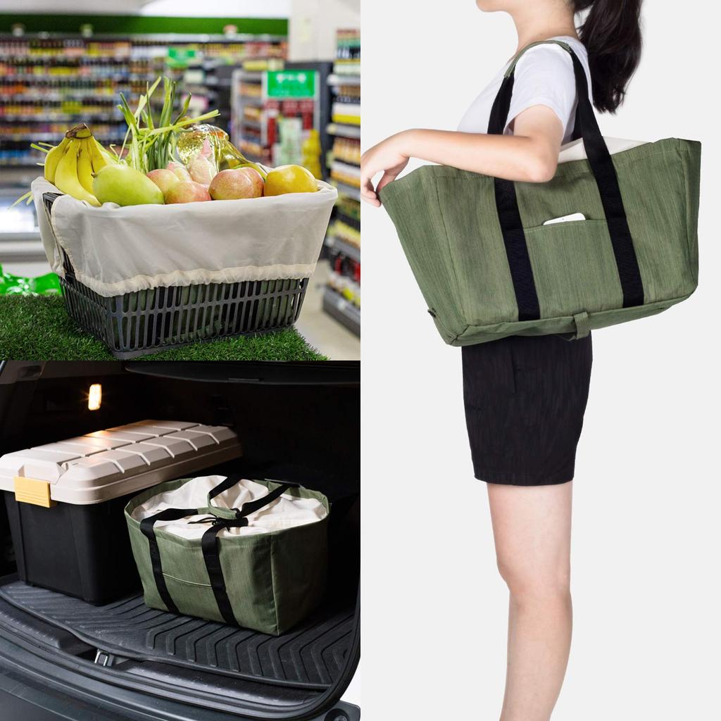 Foldable Eco Large Reusable Shopping Bag [LHZK] Bag, Insulated, Capacity, Durable, (Green)