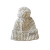 Chic Warm Kids Beanie for Boy Girl Fashion Retro Knitted Hat Furry Ball Autumn Winter Warm Fleece Plush Children Crochet Bonnet