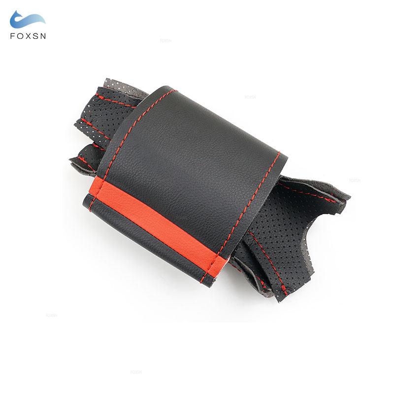 For Toyota Prius 30 XW30 2009 2010 2011 - 2015 Prius C US 2012- 2017 Car Steering Wheel Leather Cover Decor Black with Red