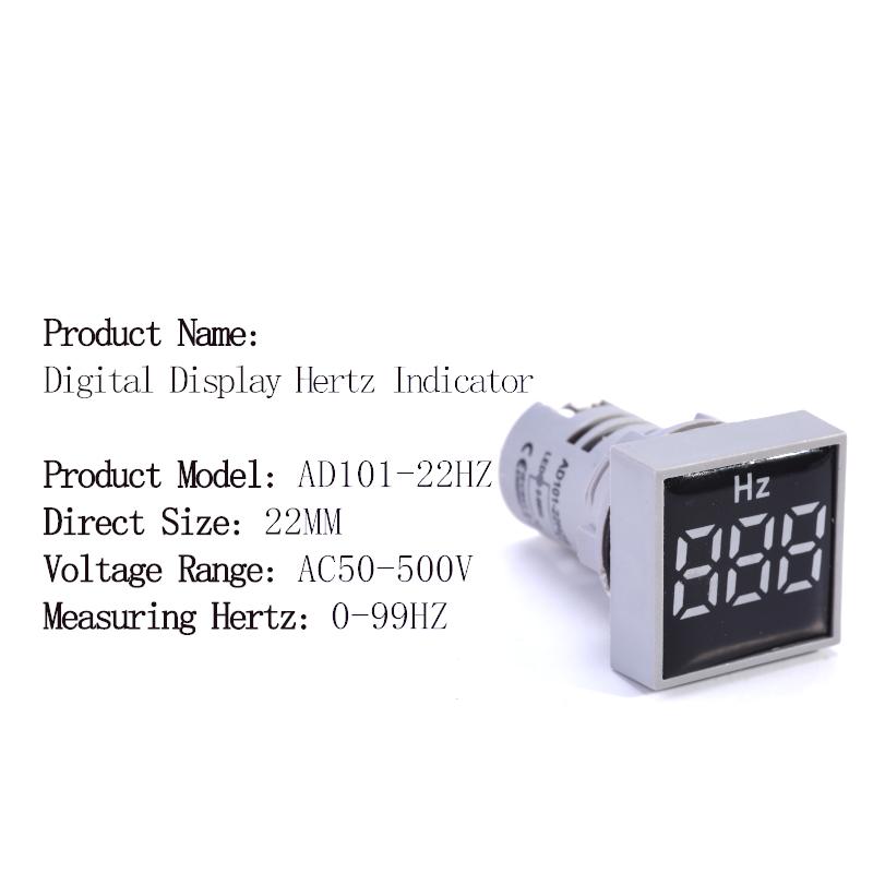 22mm Square Round Protective Film Measuring Range Digital Display Electricity Hertz Frequency meter Signal Indicator 0-99 Hz
