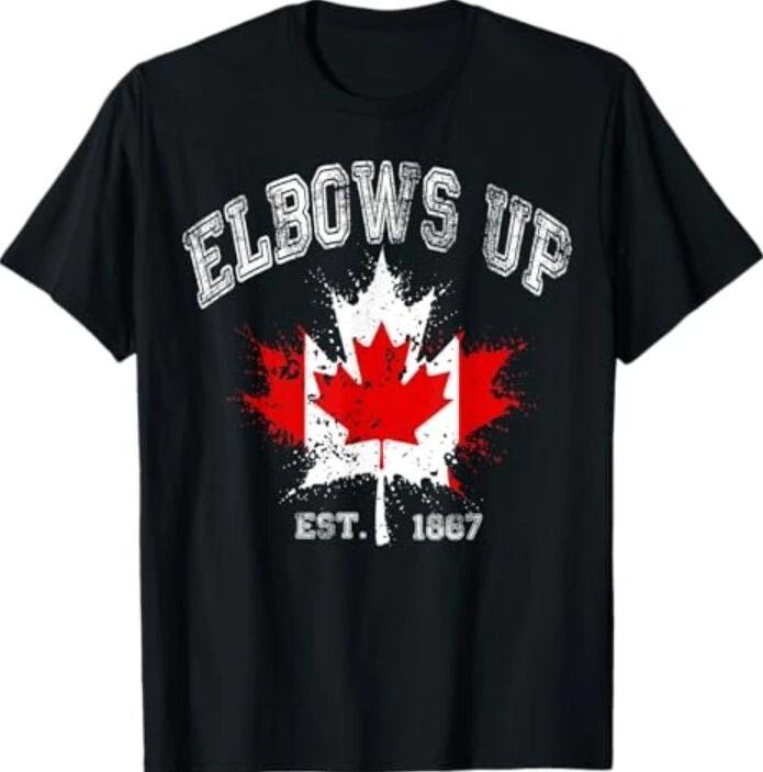 Elbows Up Canada Est 1867 Proud Canadian Strong Canada Tee Shirt 4XL