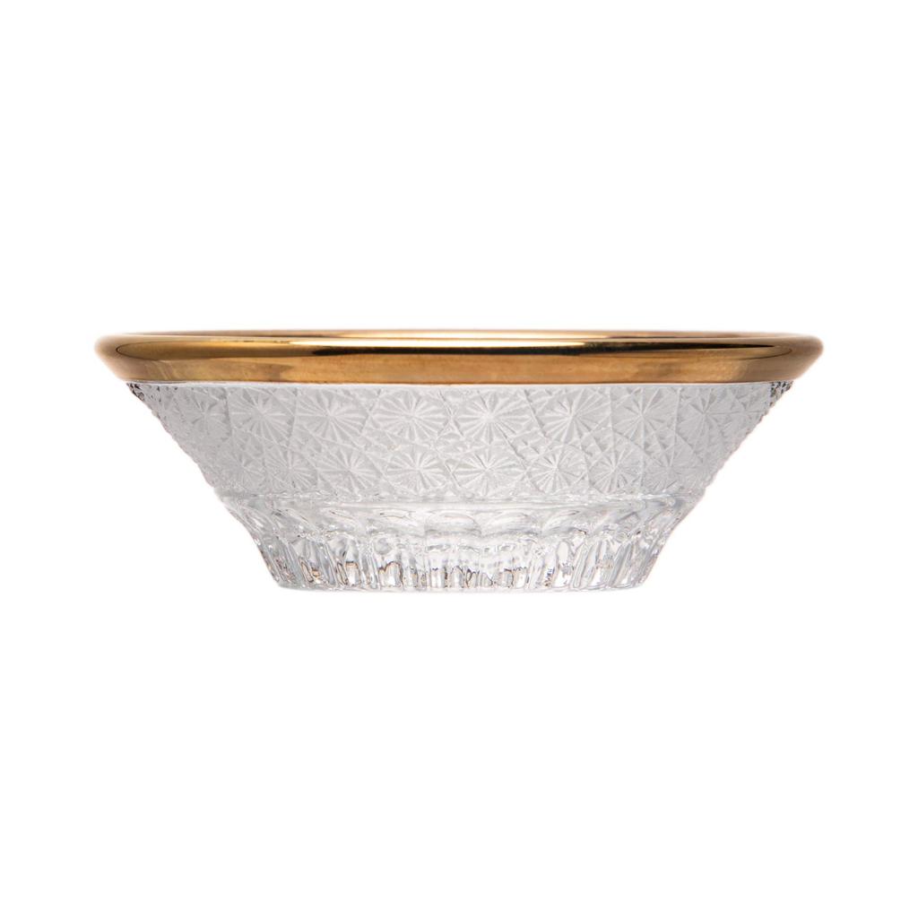 Aoyama Glass, Chiyoguchi (small sake cup/dish), approx. 7cm, Kiku (chrysanthemum) design, gold-plated, made in Japan, AMG-KM-K5G