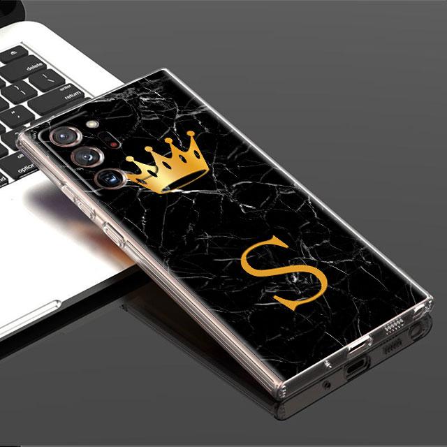 

Чехол Gold Crown Letter Queen для Samsung Galaxy S21 FE S20 S22 Note 20 Ultra 10 Plus 8 9 Note10 Lite Capa Clear Silicone Coque Samsung Note 20 5G