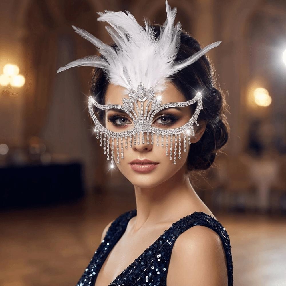 Creative Rhinestone Mask High-End Sparkle Masquerade Mask Half-Face Mask Carnival Parties