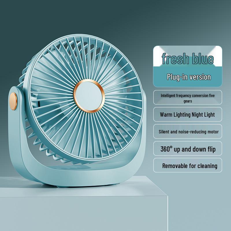 

Ultra-Quiet USB Desktop Fan for Dorms, Bedsides, and Offices Desktop Hanging [501] 5-Speed Wind + Night Light