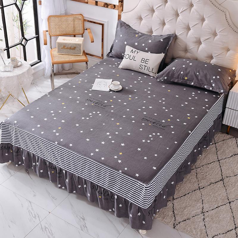 Home New Product Cotton Bed Skirt Mattress Cover Protective Cover Bedspread Cotton Single Double Single Bed Skirt