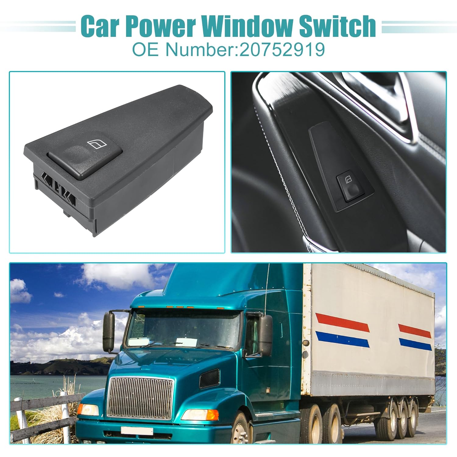 

ACROPIX Right Passenger Side Power Window Switch Window Control Switch Fit for Volvo VNL 2006-2012 No.20752919 - Pack of 1