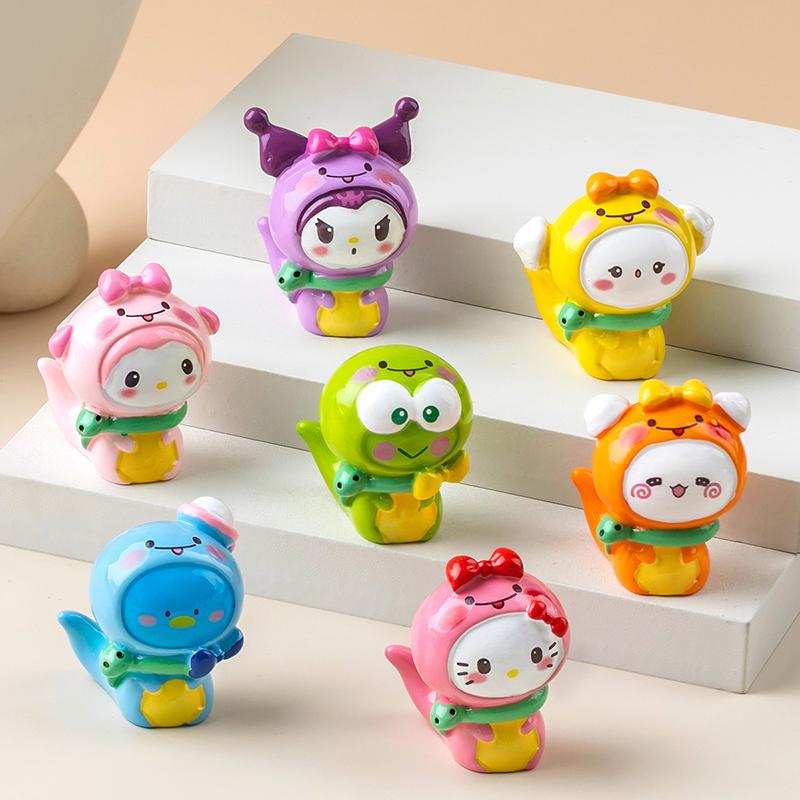 

Мультяшный набор Голова змеи , трехногий чайка, животное, милая кукла, DIY, декоративные аксессуары в слепой коробке, мини-настольное украшение OneSize