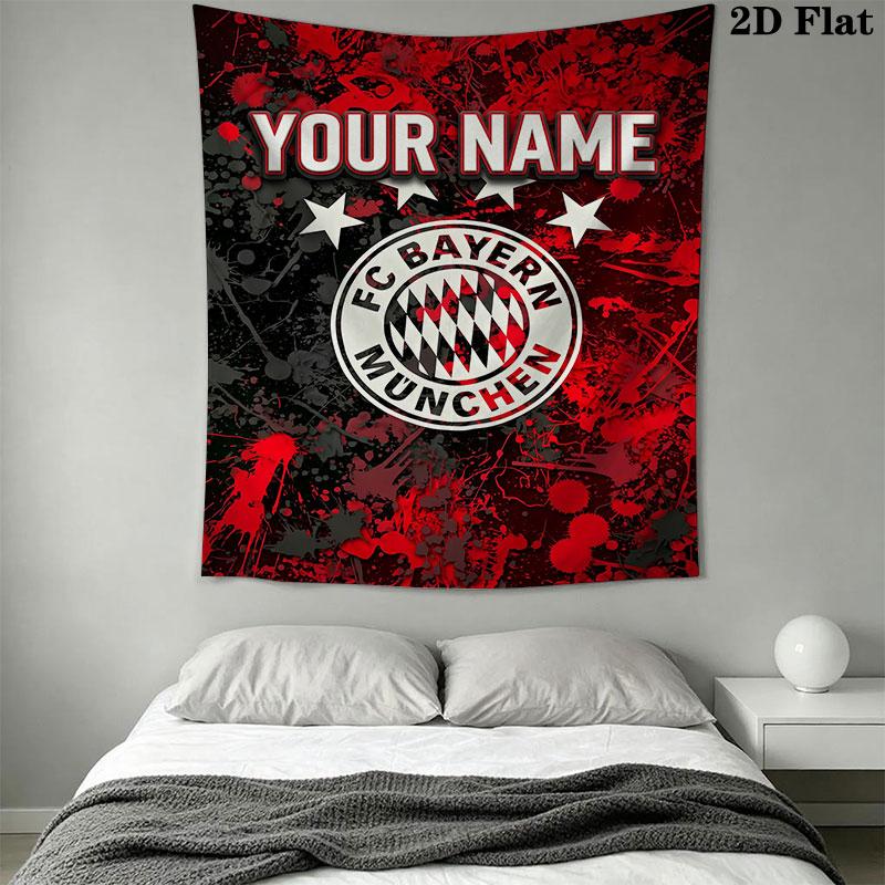 Custom FC Bayern München Wall Hanging Printed Fabric Blanket Decorative Tapestries for Bedroom Living Room Home Decor