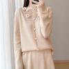 Autumn Style Heavy-Duty Crochet Knit Wool Cardigan: Women's Fashionable Hollow-Out Sweater Coat, Solid Color.