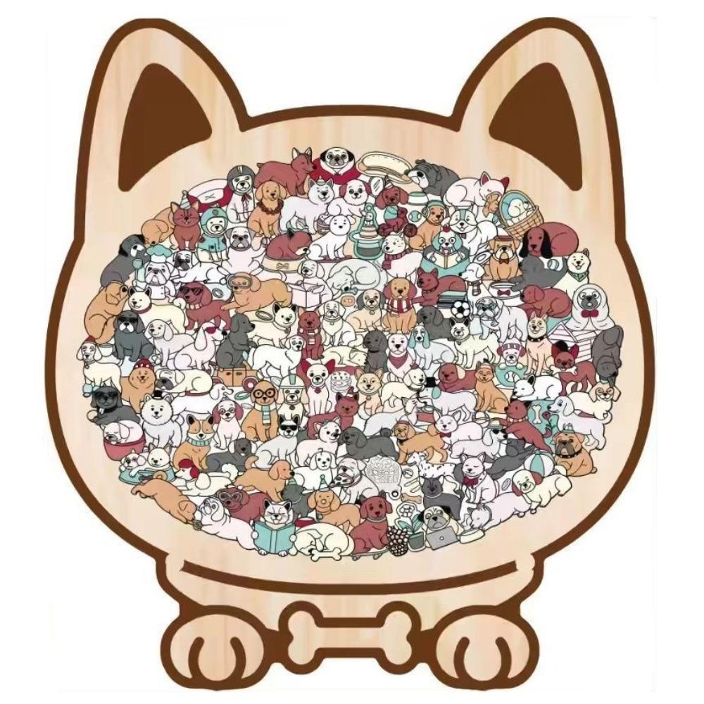 Düşünme Eğitimi Köpek Şekilli Yapboz Hayvan Şekilli Çocuk Yapbozu Yavru Köpekler Ahşap Yapboz Çocuk Oyuncak