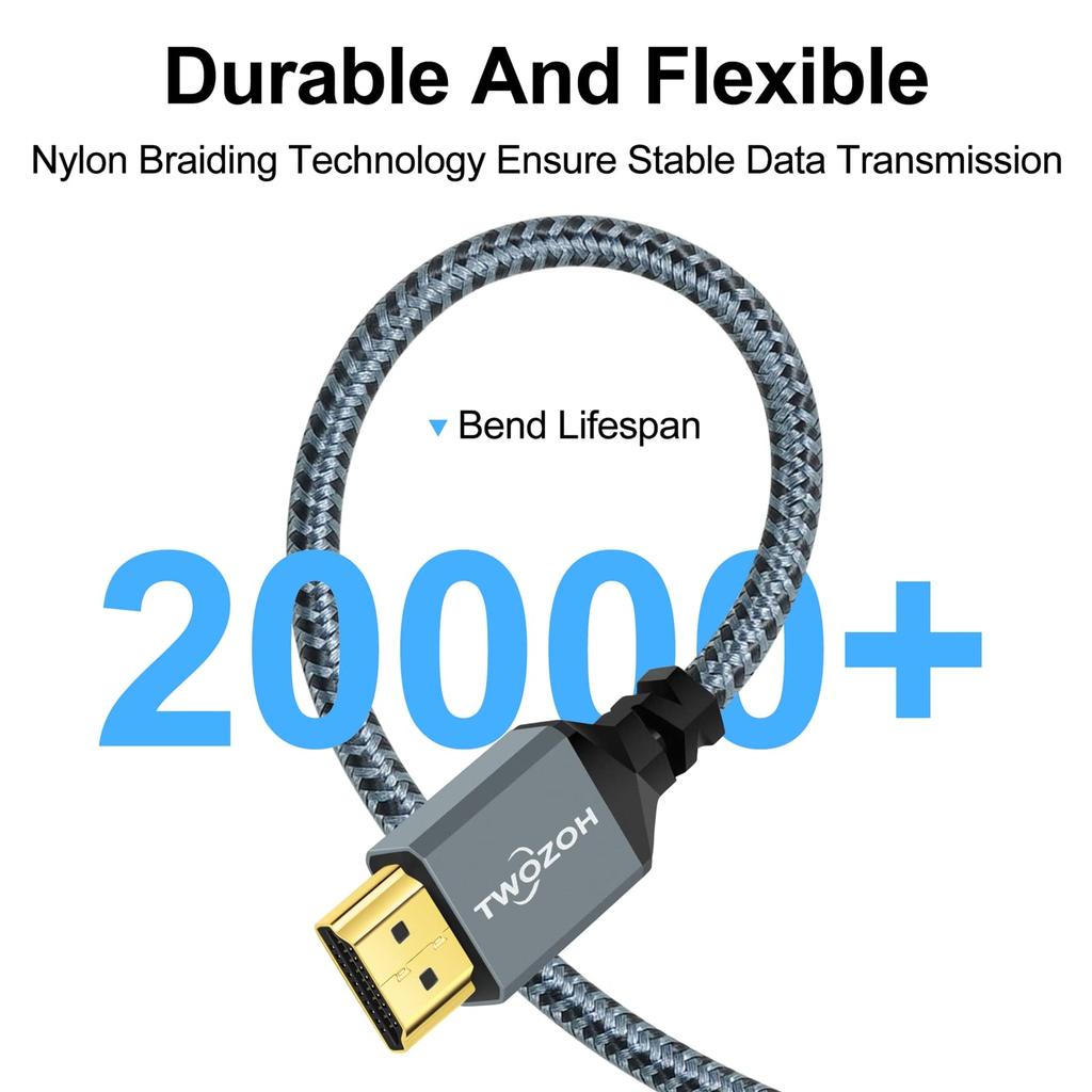 Twozoh HDMI zu VGA Kabel 5M Aluminiumlegierung Gehäuse Nylon Geflochten Vergoldet Unterstützung & 1080P/60HZ