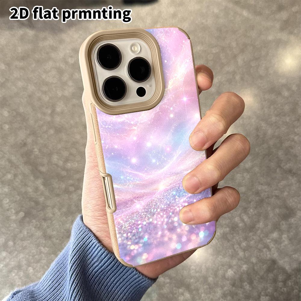 Phone Case: 2D Flat Lambskin Suitable for iPhone 18 17 16 15 14 13 Pro Protective Case, Dreamy Sky, Christmas and Halloween Gifts