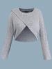 Plus Size Women's Knit Cardigan & Split Camisole Dress Set - Korean Style Autumn/Winter