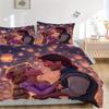 3pcs Tangled Rapunzel & Flynn Romantic Scene Printed Bedding Set, Soft and Comfortable Quilt Cover for Bedroom, Guest Room (1 Duvet Cover + 2 Pil