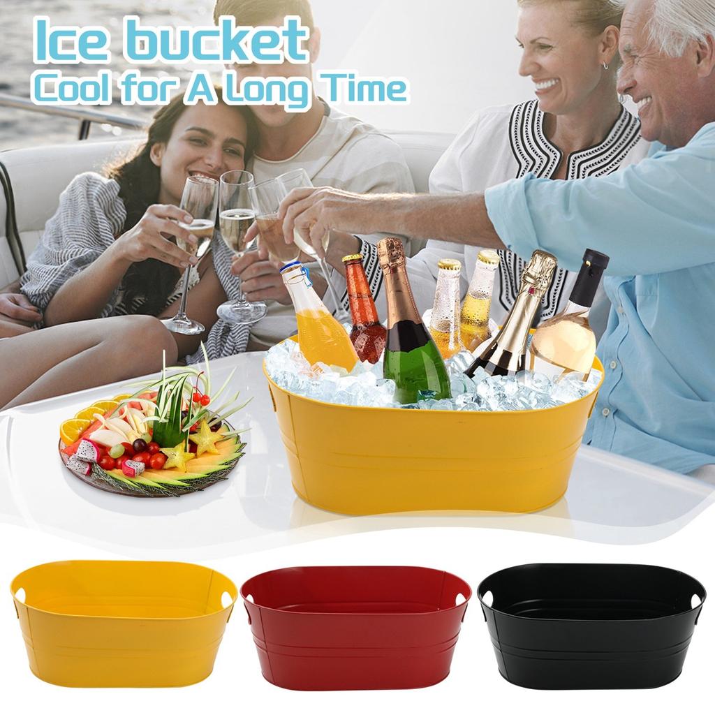 Galvanized Metal Ice Buckets, 4 Gallon Large Ice Buckets For Parties Wine Beverage Tub With Carry Handle For Home Beer Coolings