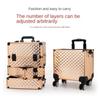 Large Capacity Cosmetic Case Trolley Portable Eyelash Nail Art and Tattoo Embroidery Toolbox Multi-layer Trolley Box