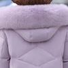 Elegant Vintage Women Down Coat Puffer Jacket Real Fur Collar Thick Warm Winter Plus Size Outerwear Middle Age Long Prakas