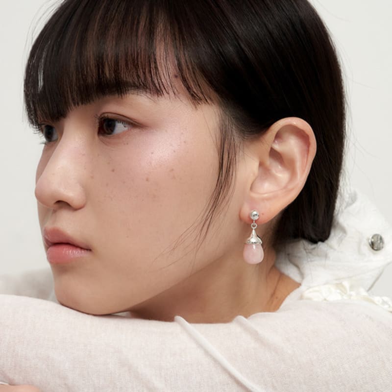 Geegee [silver925] Rose Quartz Earring