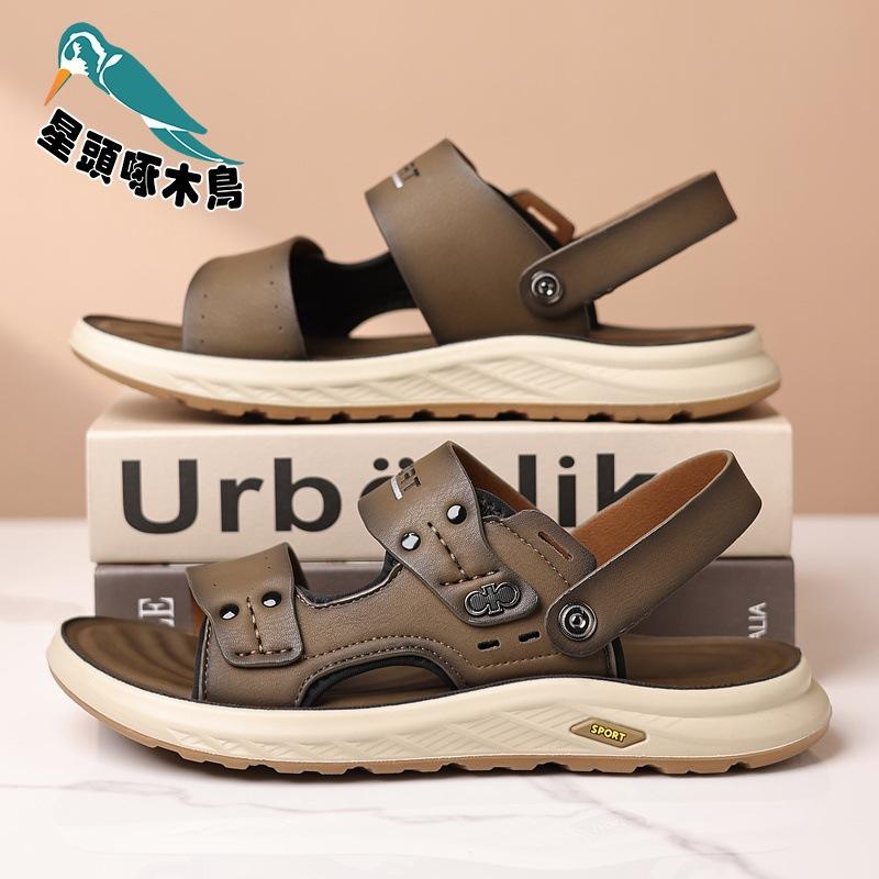 

Star-headed woodpecker sandals men s summer wear driving cool slippers men s soft-soled anti-sandals 44