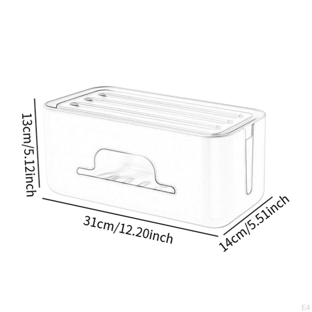 Cable Management Box, Organizer, Lightweight, Hider for Power Strips, Desktops,