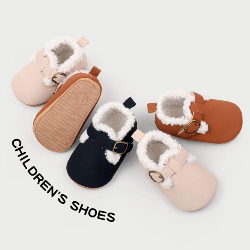 Fleece Lining Baby Walking Shoes Winter Soft-soled Prewalker Cute First Walker Shoes Outdoor