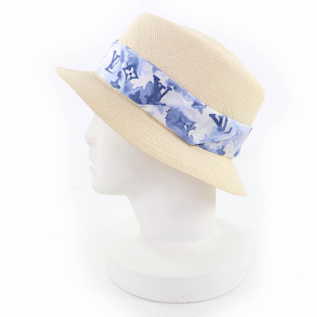 Excellent LOUIS VUITTON hat LV ribbon tape natural Women M76763 Used