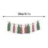 Tree Ornament - Nordic-Inspired Fleece Beads, Green & Pink Pom-Pom Tassels, Versatile Wall Decor for Holiday Celebrations