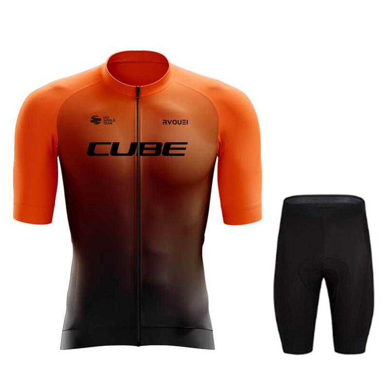Rvouei Cube Team Quick Drying  Clothing MTB Bike Uniform Maillot Ropa Ciclismo Hombre Bicycle Suit 2026 Summer Breathable Cycling Suit Set