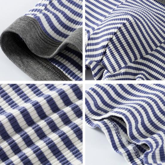 Men Boxer Underwear with U-Convex Design 3D Fit Comfortable Elastic Waistband Horizontal Stripes Shorts