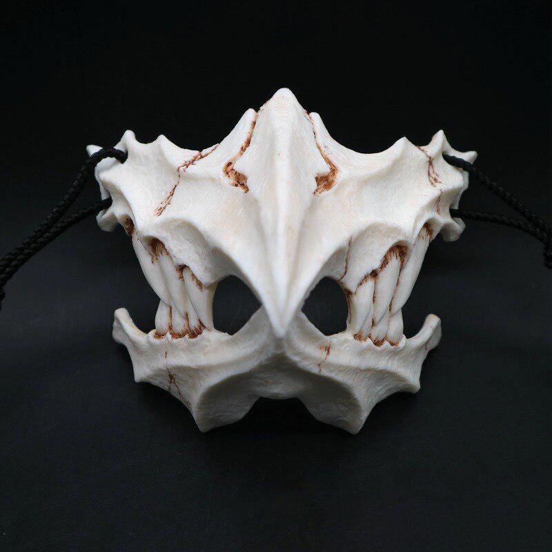 Dragon Cosplay Long Tiger Party Mask Party Costume Bone Resin White Teeth Mask