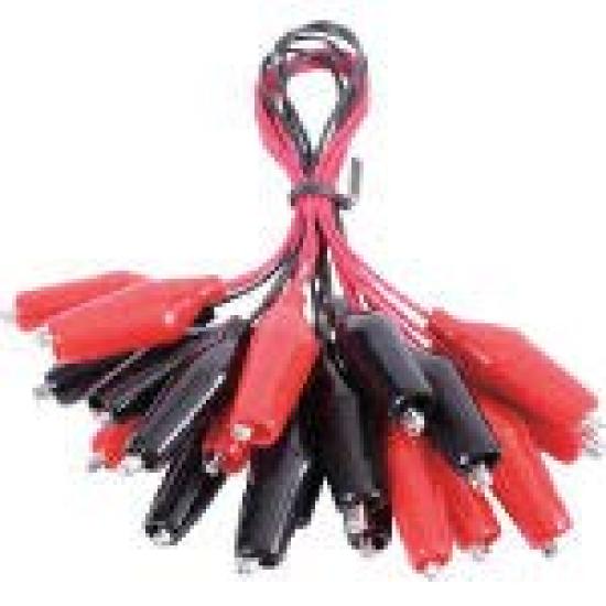 Teishin Electric Small Test with Shield Clips S On Both Pack of Leads, 45cm, Ends, 10, TLA-14