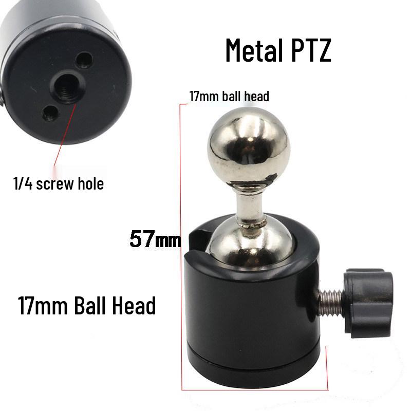 17mm Ball Head Camera Phone Stand with Swivel Head & 1/4 Phone Clip for Live Streaming, Horizontal, Vertical, & Top-Down Shooting