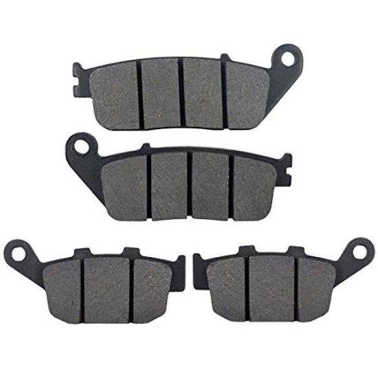 AHL Motorcycle Front Rear Brake Pad Set for Honda VTR250 MC33 & W/Y/1-7 1998-2007 (Semi-metal)
