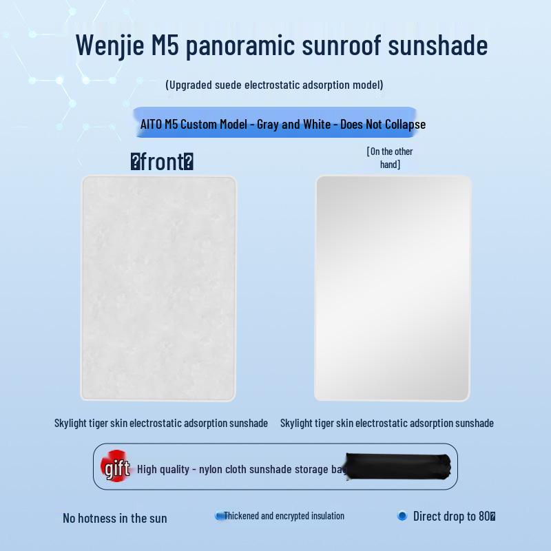 AITO M5 2022 Sunroof Sunshade: Heat Insulation, Sun Protection, Privacy, Opaque